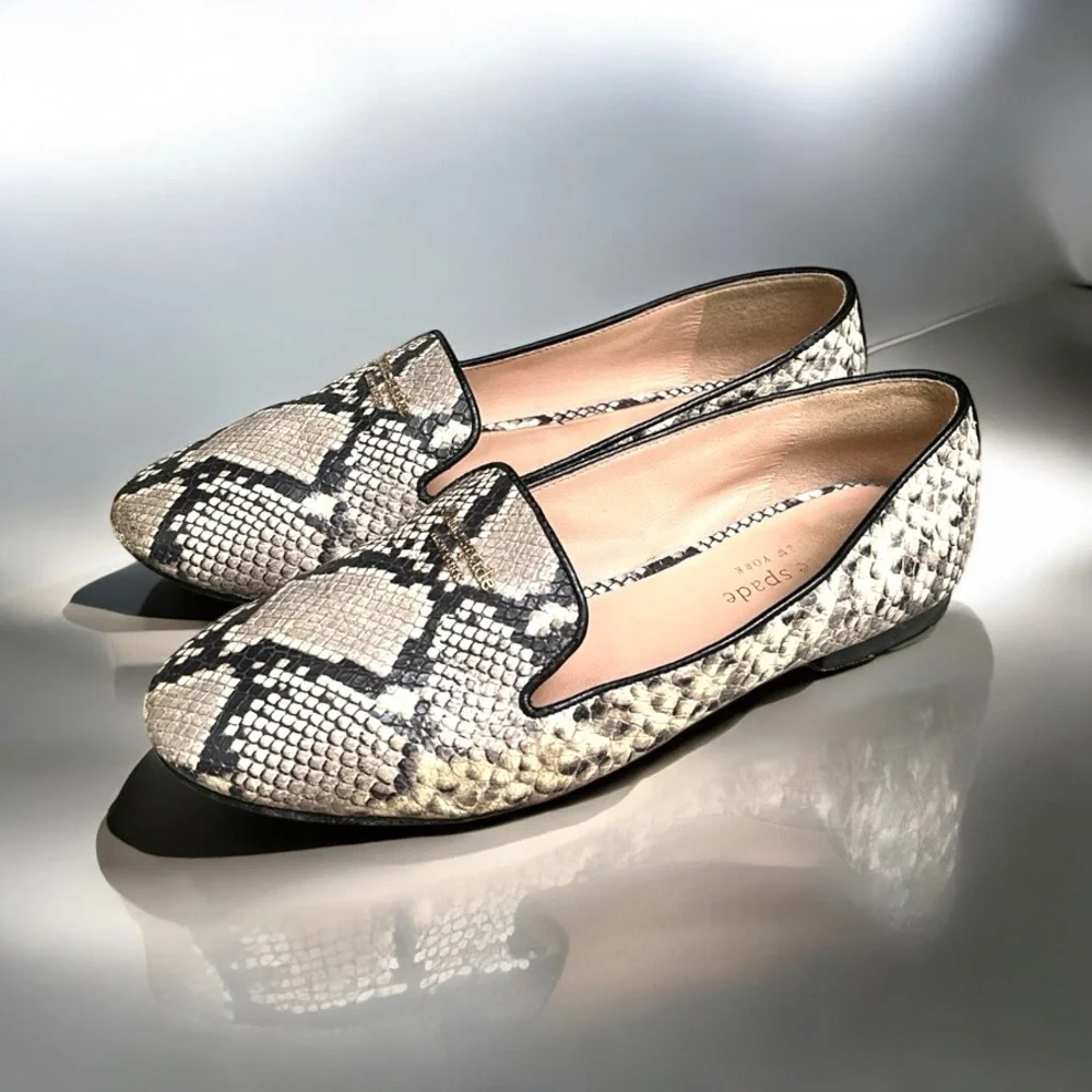 Kate Spade New York Grey Animal Print Torte Loafer Size 6B